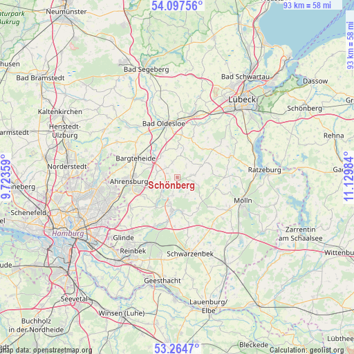 Schönberg on map