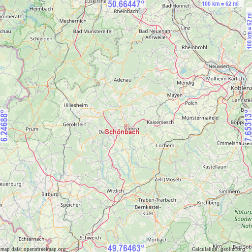Schönbach on map