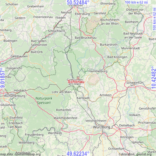 Schönau on map