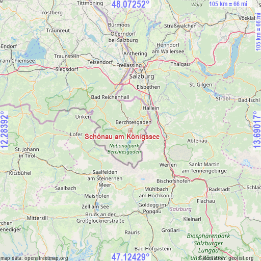 Schönau am Königssee on map