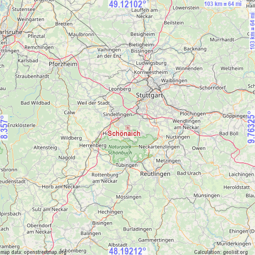 Schönaich on map