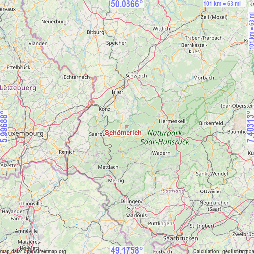 Schömerich on map
