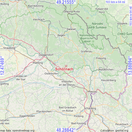 Schöllnach on map
