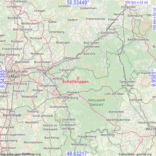 Schöllkrippen on map