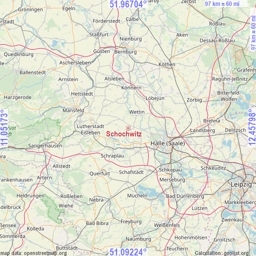 Schochwitz on map