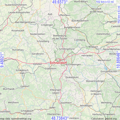 Schnelldorf on map