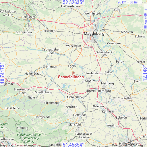 Schneidlingen on map