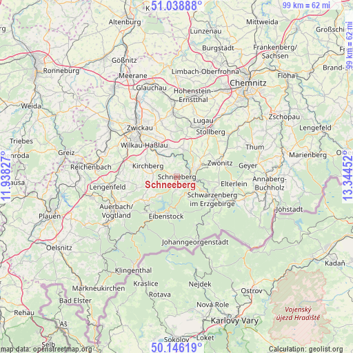 Schneeberg on map