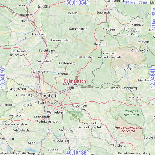Schnaittach on map
