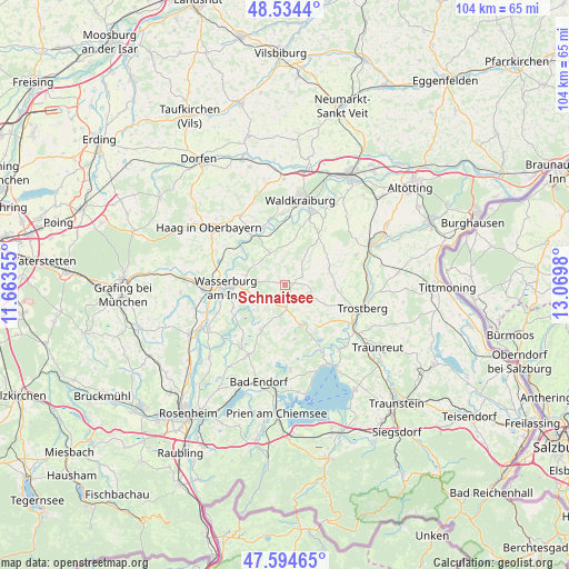 Schnaitsee on map