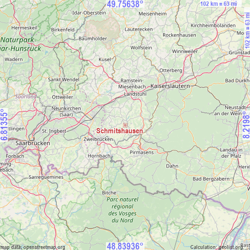 Schmitshausen on map