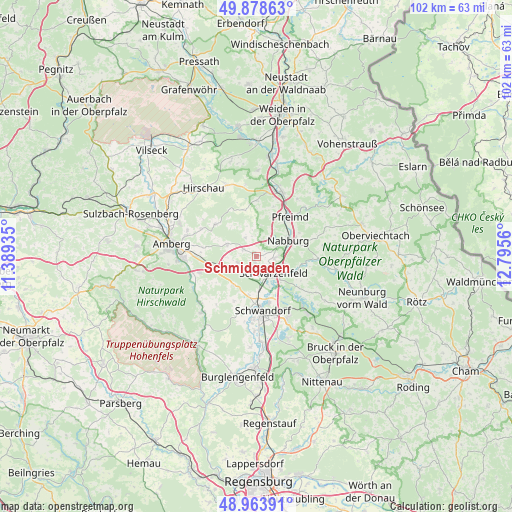 Schmidgaden on map