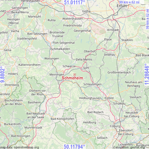 Schmeheim on map