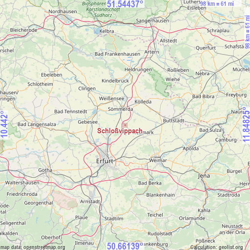 Schloßvippach on map