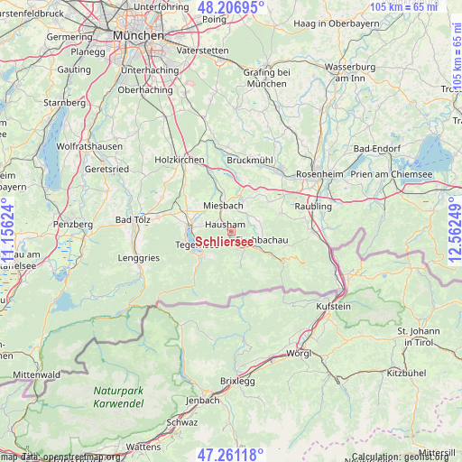 Schliersee on map