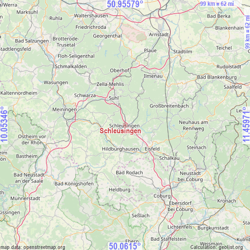 Schleusingen on map