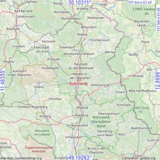 Schirmitz on map