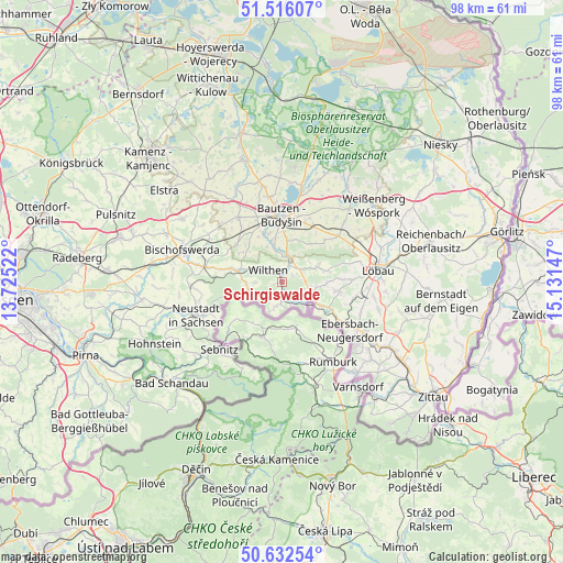 Schirgiswalde on map