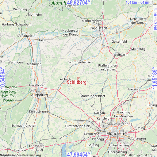 Schiltberg on map