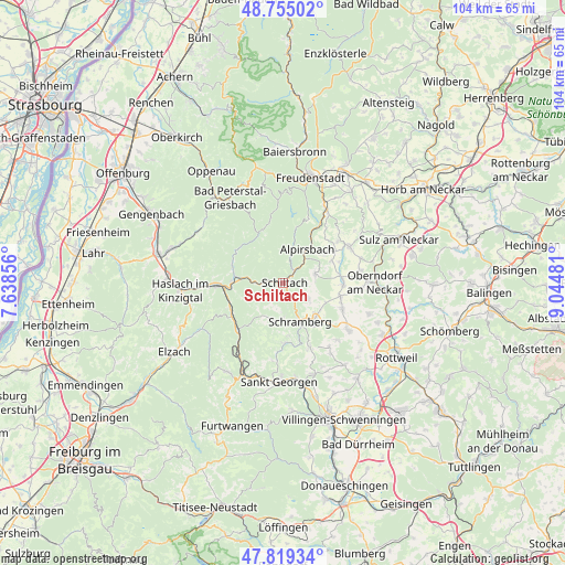 Schiltach on map