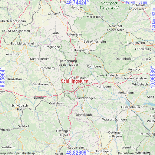 Schillingsfürst on map