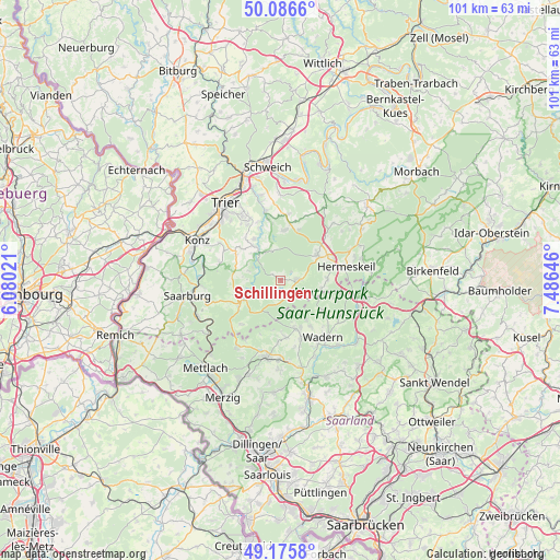 Schillingen on map