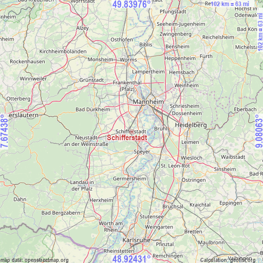 Schifferstadt on map