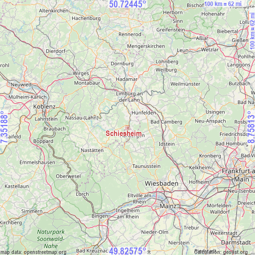 Schiesheim on map