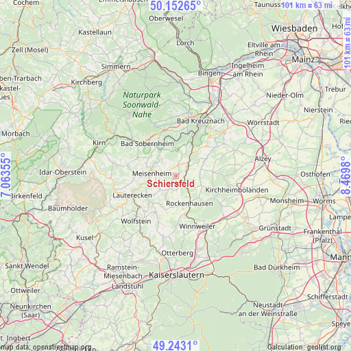 Schiersfeld on map