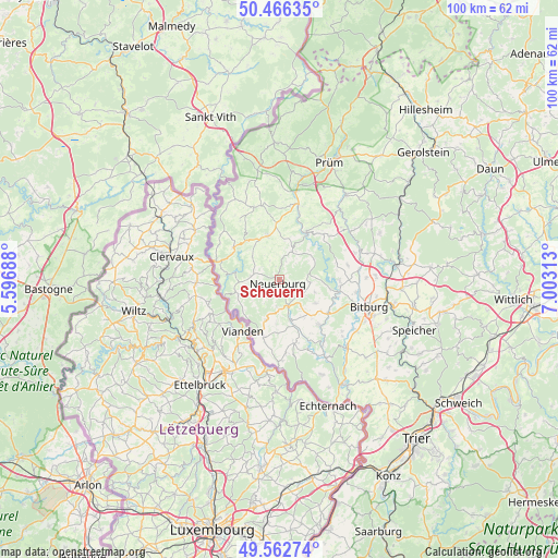 Scheuern on map