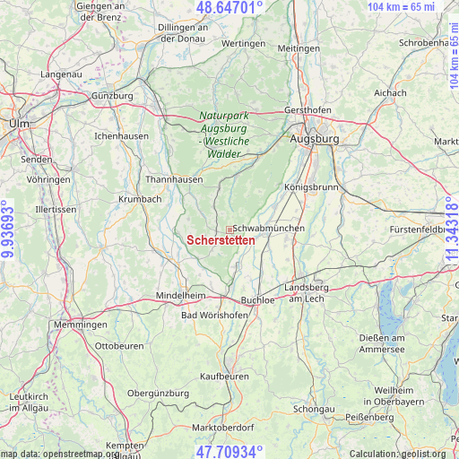 Scherstetten on map