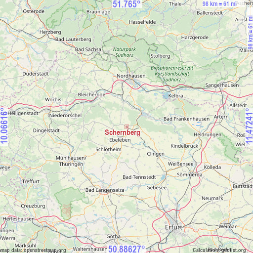 Schernberg on map