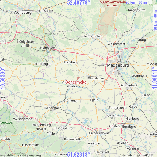 Schermcke on map