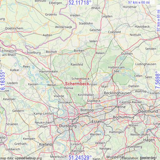 Schermbeck on map