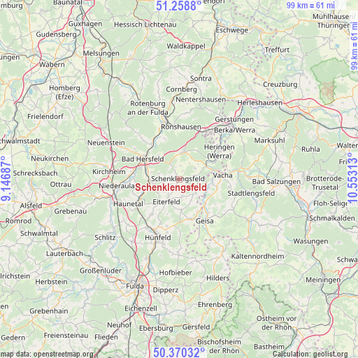 Schenklengsfeld on map