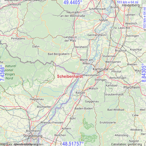 Scheibenhardt on map