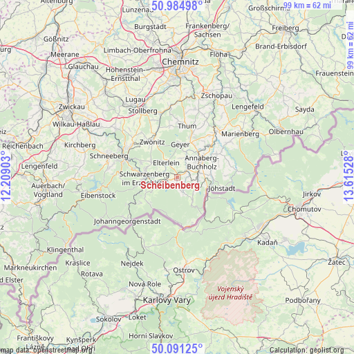 Scheibenberg on map