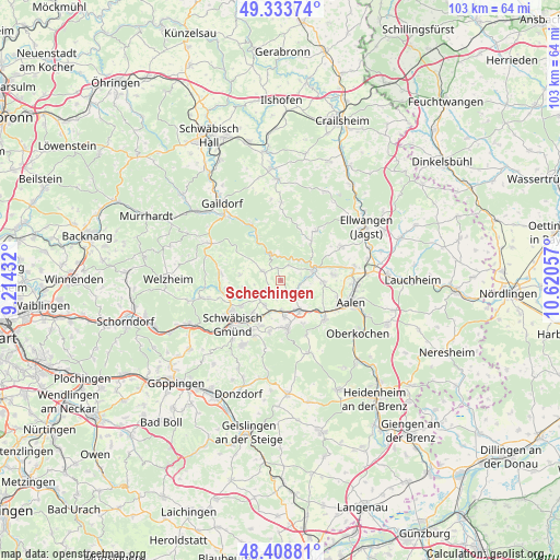 Schechingen on map