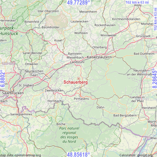 Schauerberg on map