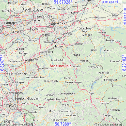 Schalksmühle on map
