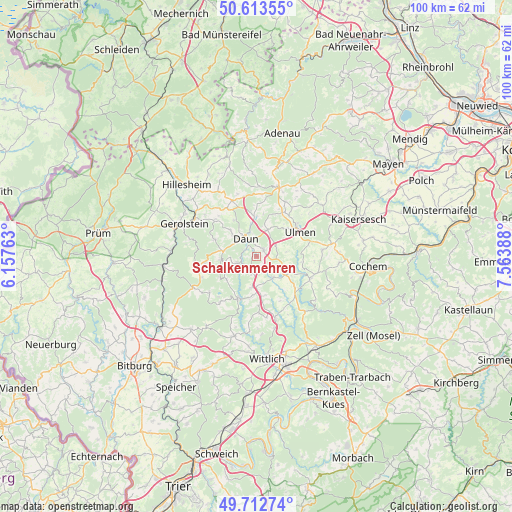 Schalkenmehren on map