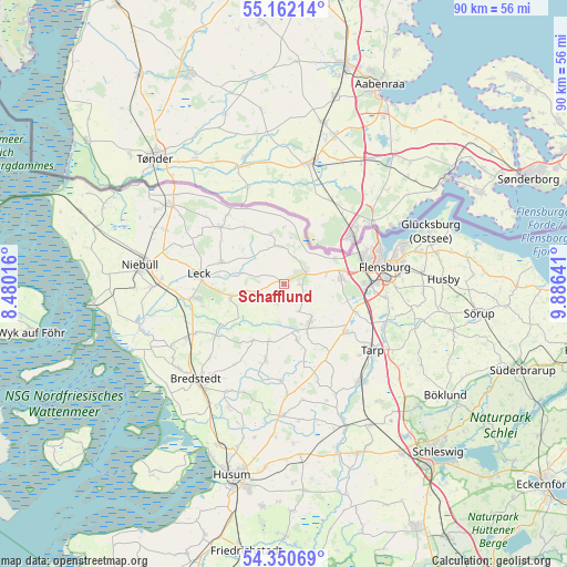 Schafflund on map
