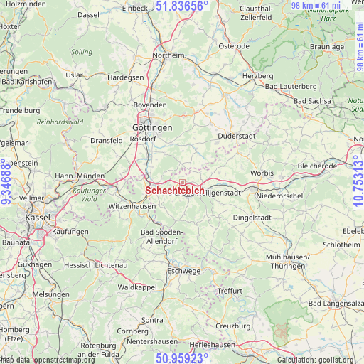 Schachtebich on map