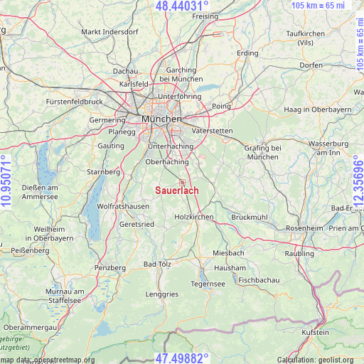 Sauerlach on map