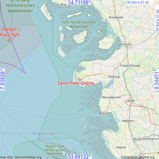 Sankt Peter-Ording on map
