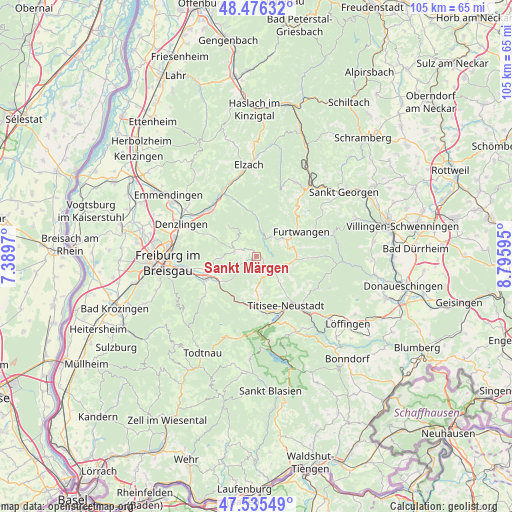 Sankt Märgen on map