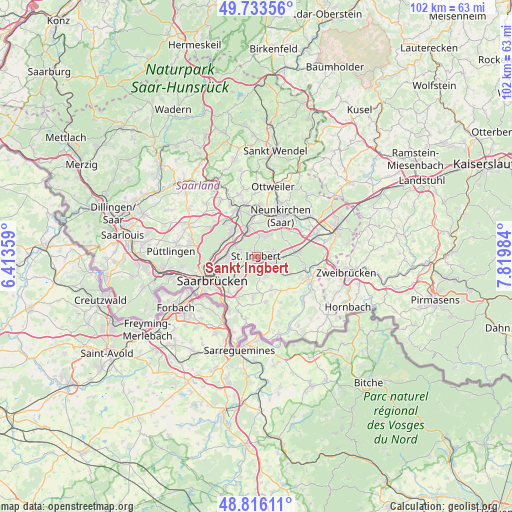 Sankt Ingbert on map