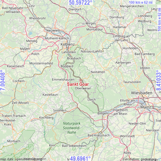 Sankt Goar on map