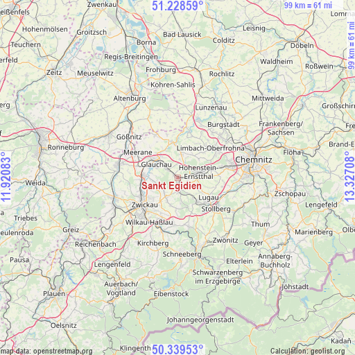 Sankt Egidien on map
