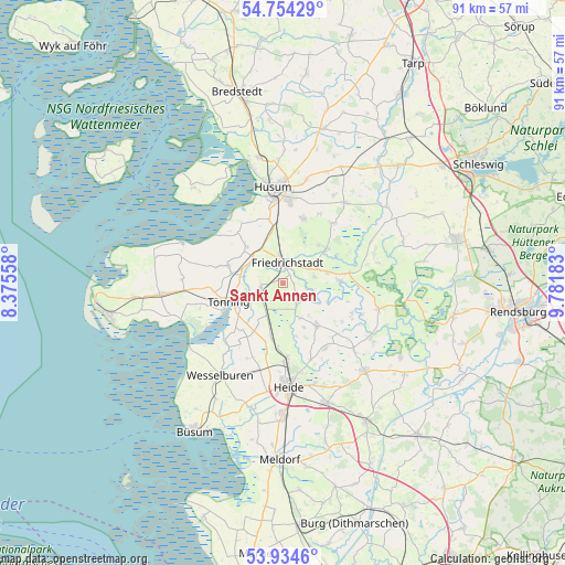 Sankt Annen on map